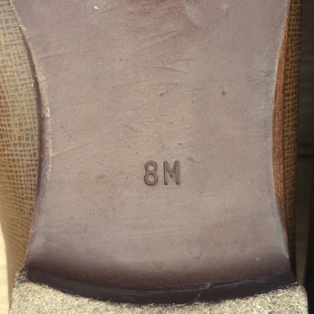 Tory Burch Brown Leather Loafers with Gold Logo Accent